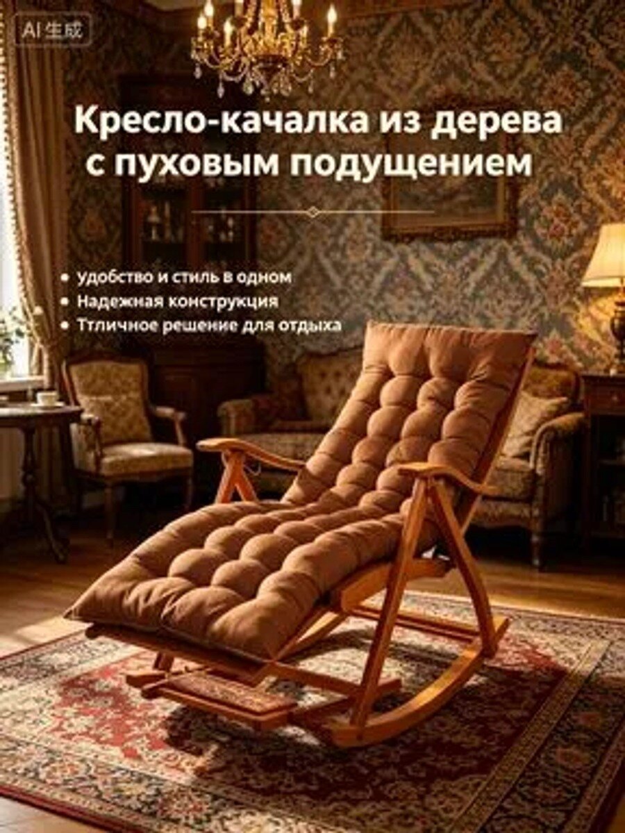 Подушка на стул 50x160 см, 1 шт, хлопок, коричневая, на резинке