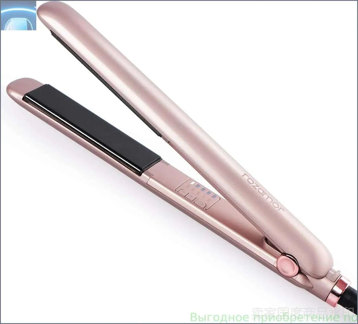 Выпрямитель для волос Rozamor Titanium Flat Iron, 1 дюйм, быстрый нагрев, двойное напряжение, инструмент укладки, 2 в и плойка всех типов, розовый