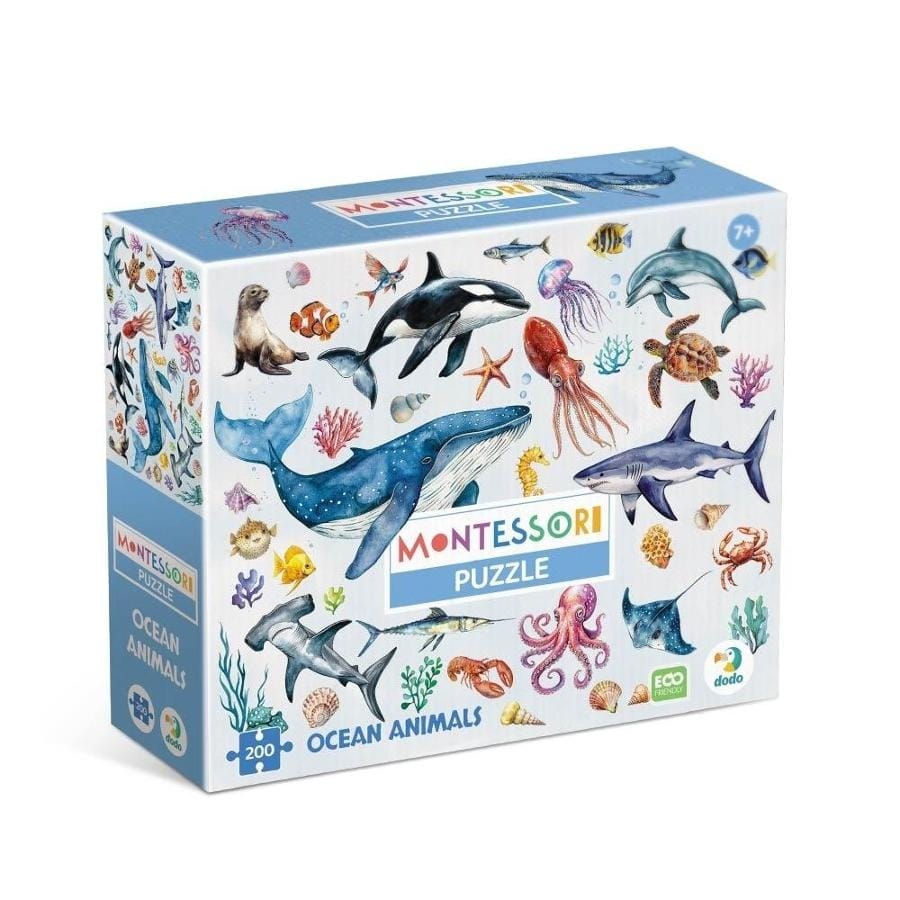 Пазл Dodo Montessori Океанические животные, 200 элементов
