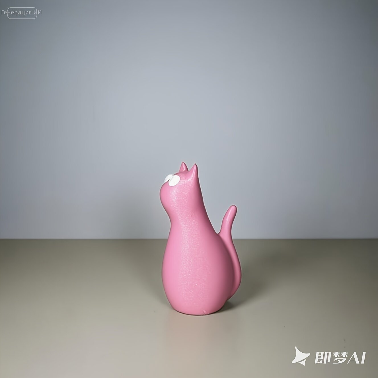 Напольная ваза в форме котенка, розовая, пластиковая, с глянцевым покрытием, белыми лапками и устойчивым основанием, для украшения интерьера