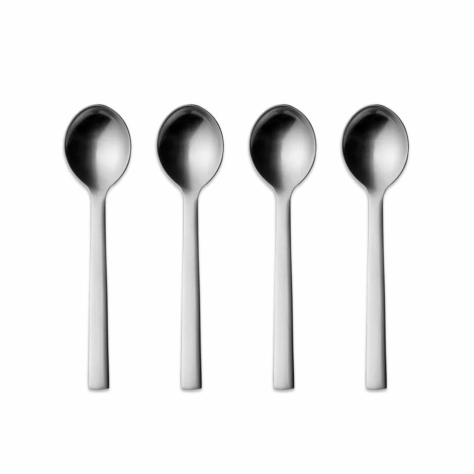 Набор из 4 ложек для кофе/чая Georg Jensen New York, 13.8 см, цвет серебро