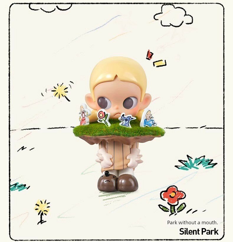 Фигурка POPMART Zsiga People Walking Along the Line Blind Box Коллекционная игрушка "Park Without Mouths"