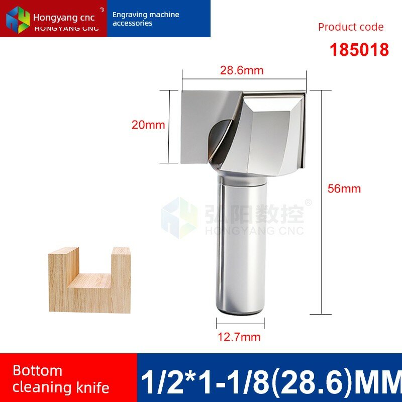 Фреза для чистки дна 1/2 x 1-1/8 дюйма с диаметром фрезы 28.6 мм