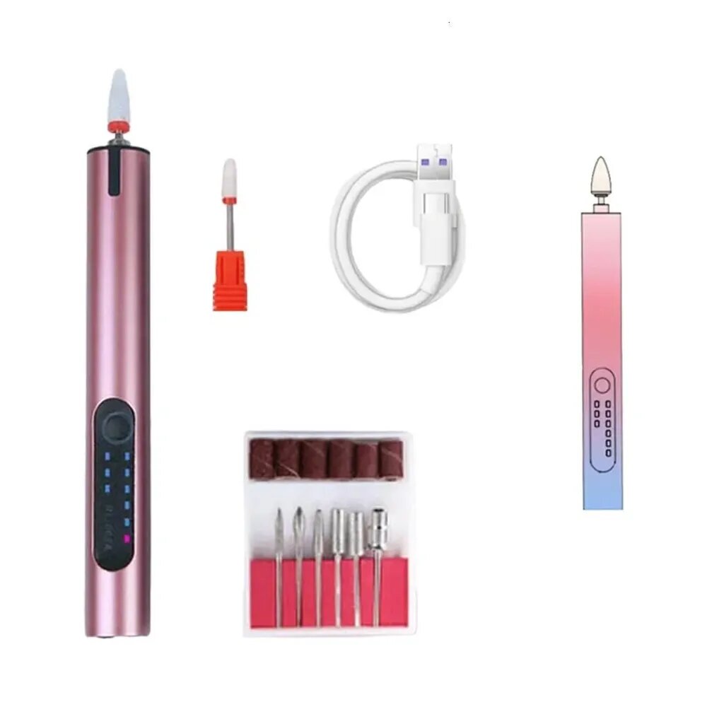 Manicure Pedicure Tools Kit Machine Machine, Electric File, Пудра сакуры - Обновление