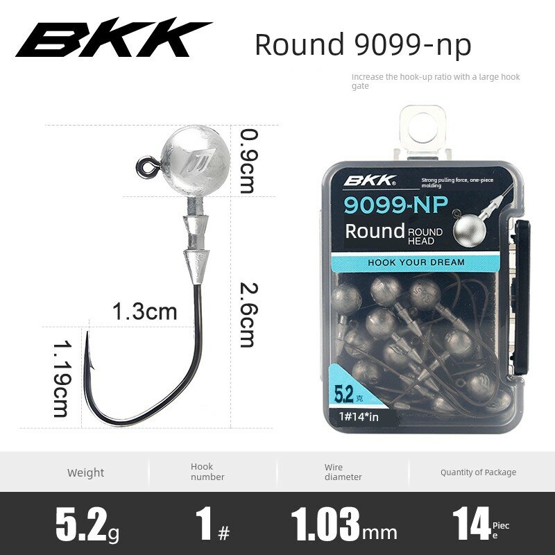 BKK Круглые 9099 Крючки для Рыбалки 5.2г Без Крючка 1/0 Размер 15 шт. - Прочность для Пресноводной Ловли
