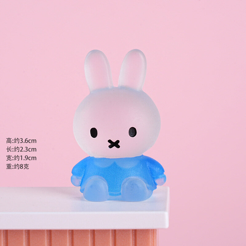 Миниатюрная фигурка сидящего кролика из смолы микроландшафт DIY аксессуары для рукоделия украшения для террариума синий