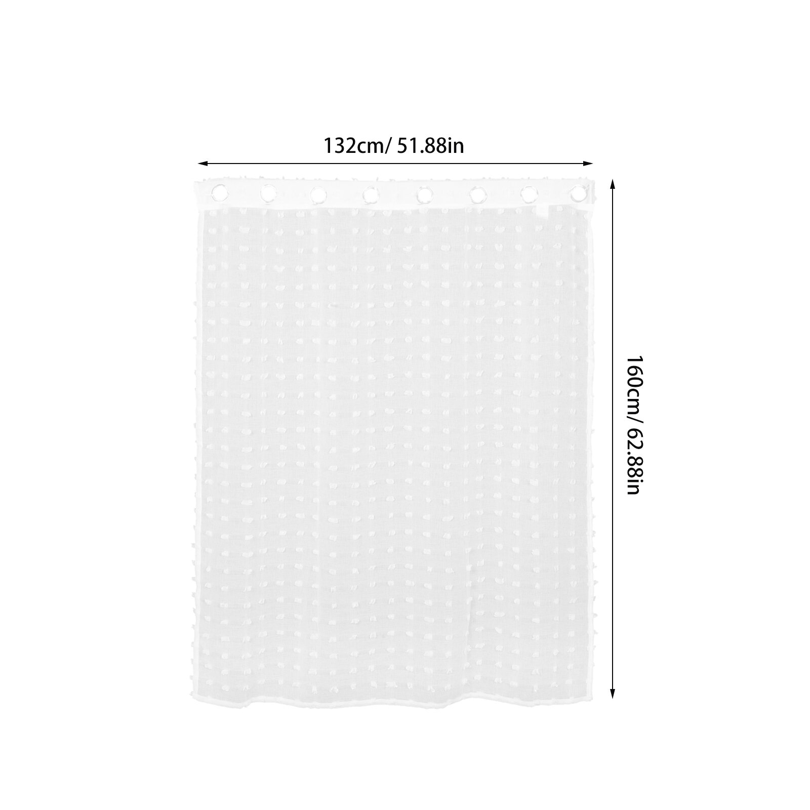 Занавески Для Гостиной Белого Цвета С Природным Светом 160.00X132.00X0.20Cm