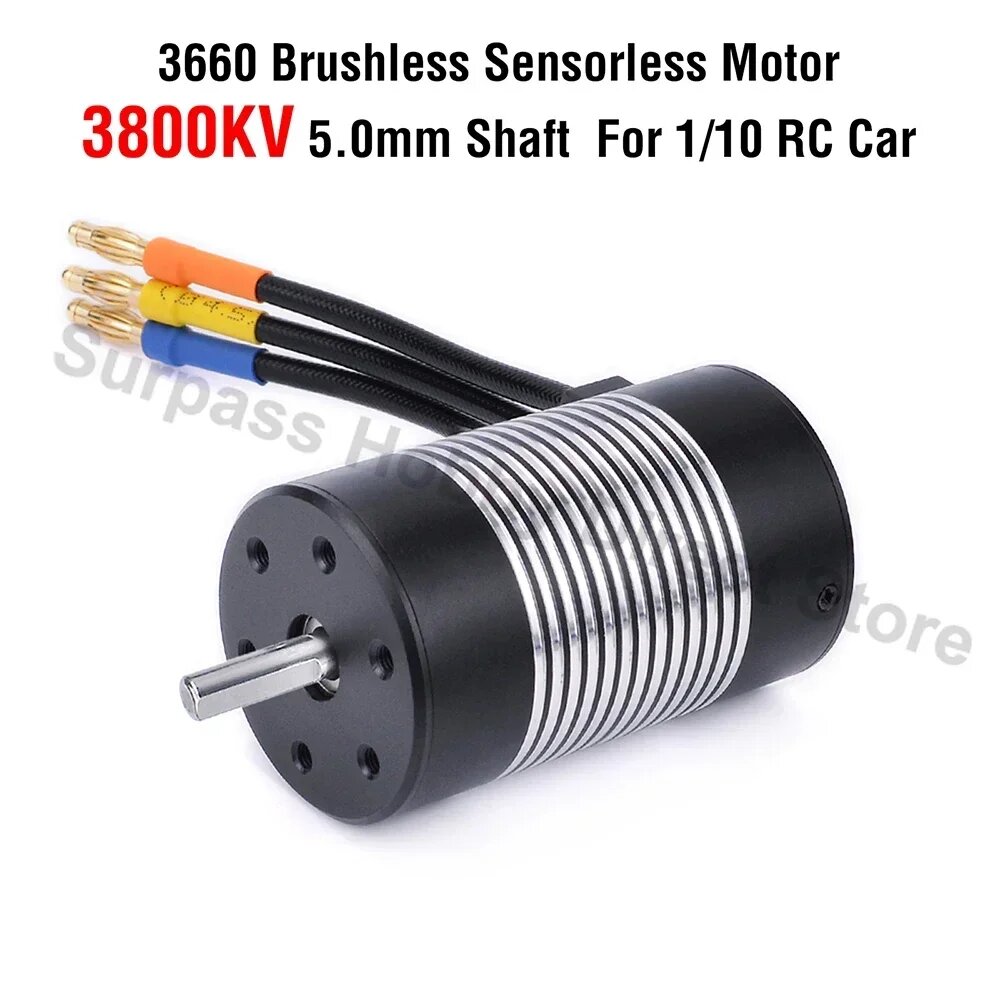 3660 Бесщеточный мотор 3800KV 5.0mm для RC 1/10