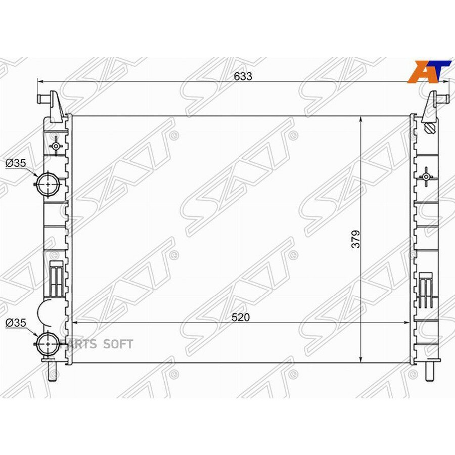 Радиатор Fiat Albea 02-12 / Palio 96-04 от официального дистрибьютора, SAT, артикул SGFI0001