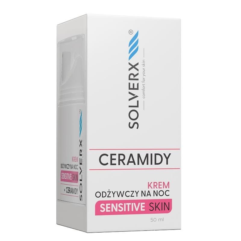 Крем для ухода за кожей Solverx Sensitive Skin питательный ночной крем с керамидами, 50 мл