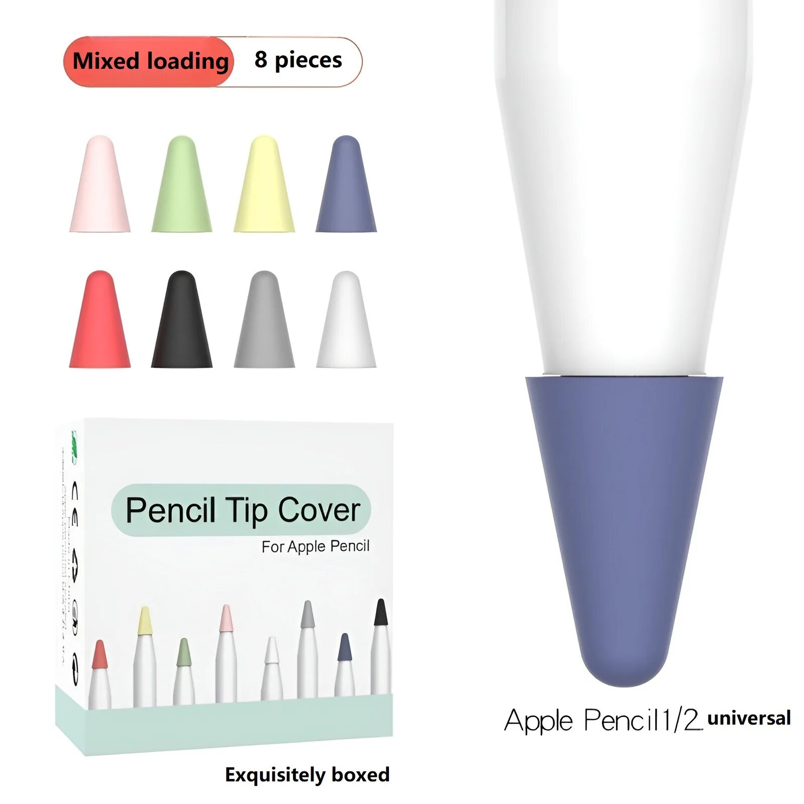 8 шт. наконечники для Apple Pencil 1/2, Mixed Color1