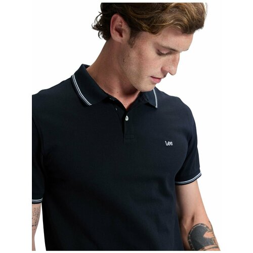 фото Поло lee men pique polo, размер s, черный