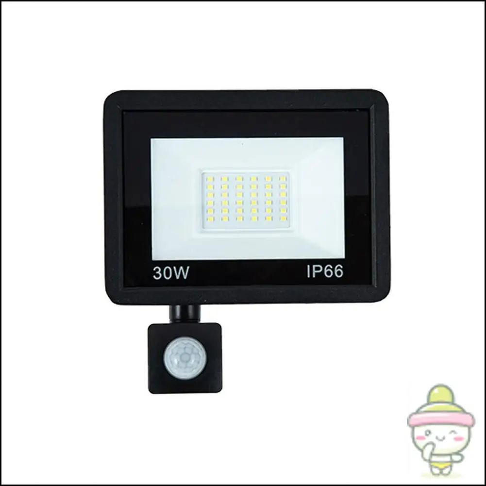 Прожектор светодиодный с датчиком движения Юма (YLT-TG111-S) 30 Вт, 6500K, IP65, LED светильник уличный от сети 220в, черный