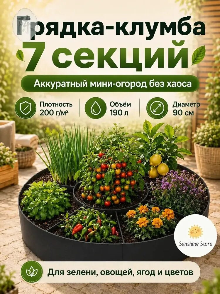 Клумба, 0.9х0.9 м, 1 шт