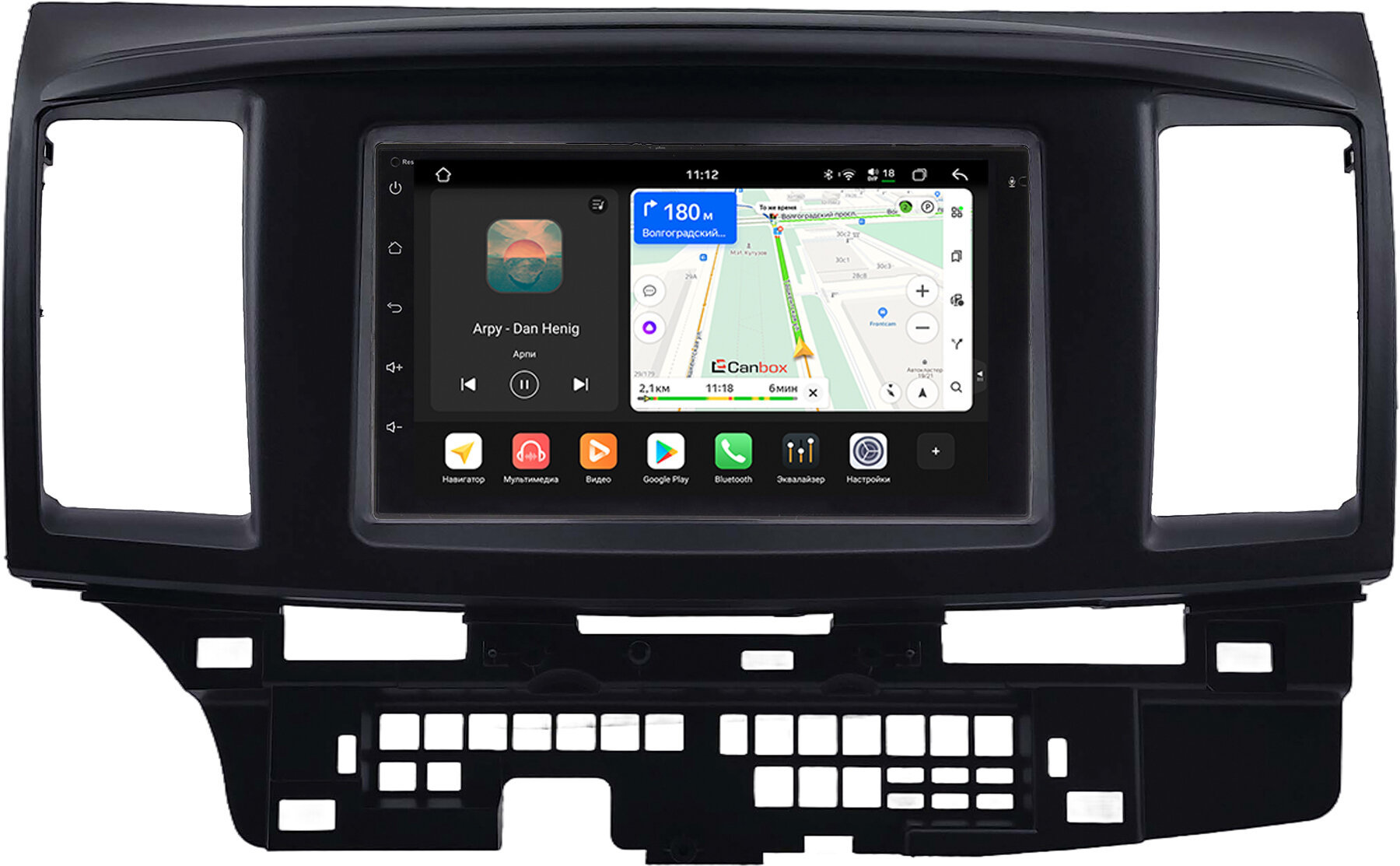 Штатная магнитола Mitsubishi Lancer X 2007-2018 Canbox H-Line 5617-RP-MMLNB-49 Android 14 (4G-SIM, 4/64, DSP, QLed)