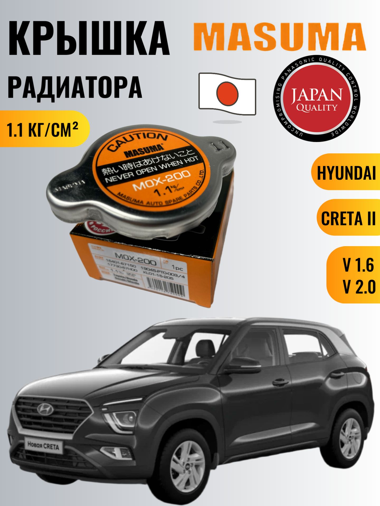 Крышка радиатора Hyundai Creta II / Хендай Крета 2 V1.6/V2.0 2021-Н. В.