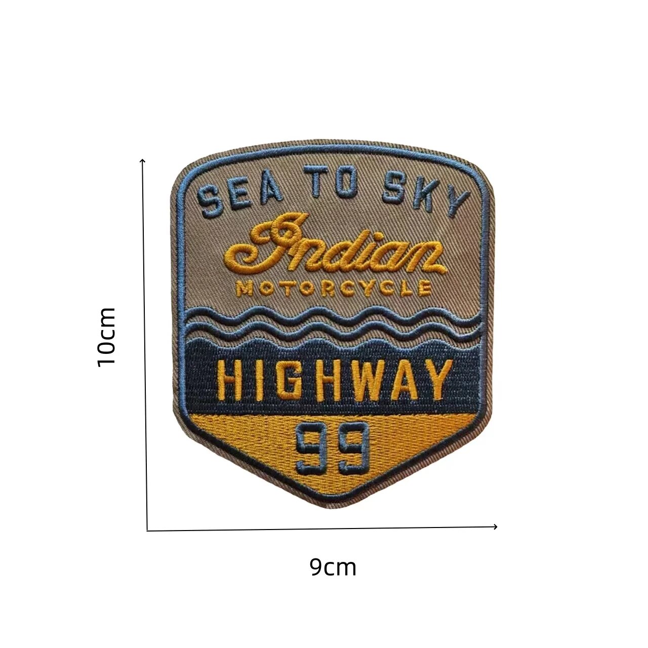 Нашивка Indian Motorcycle Highway 99, 9x10 см, Цвет: 15(iron on back)