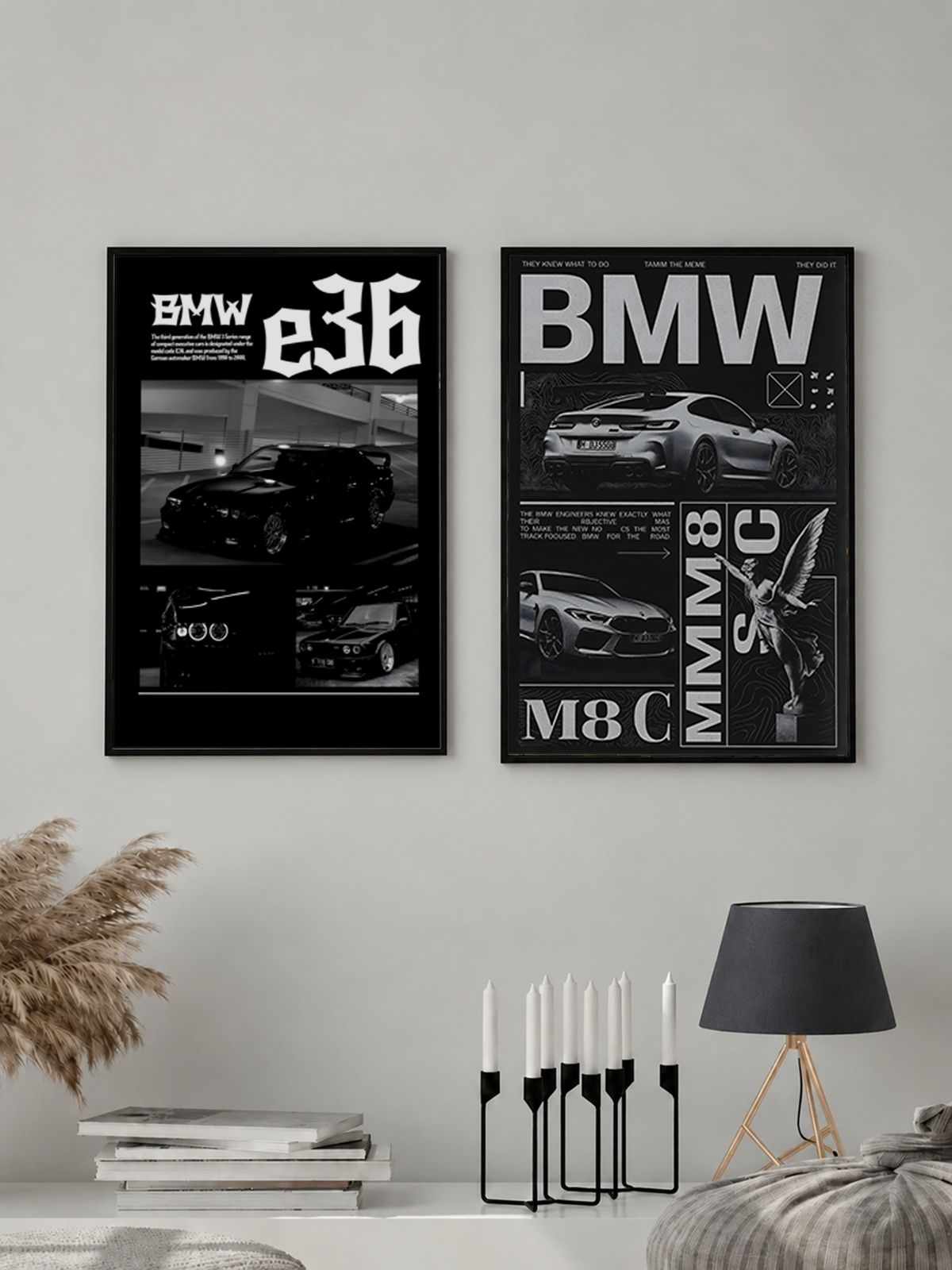 Набор Постеров / Плакатов Эстетика БМВ (BMW) 2 Листа А3