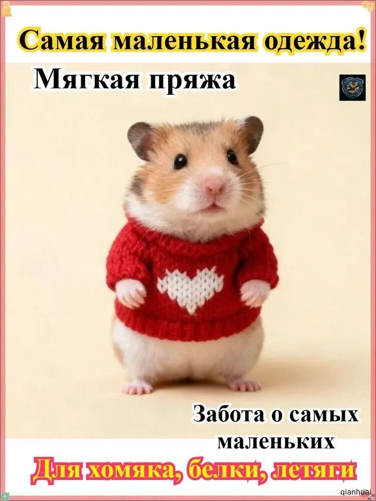 Мини свитер для хомяка, белки, дегу и сахарной летяги, теплый, из мягкой пряжи, самая маленькая одежда для грызунов на осень и зиму