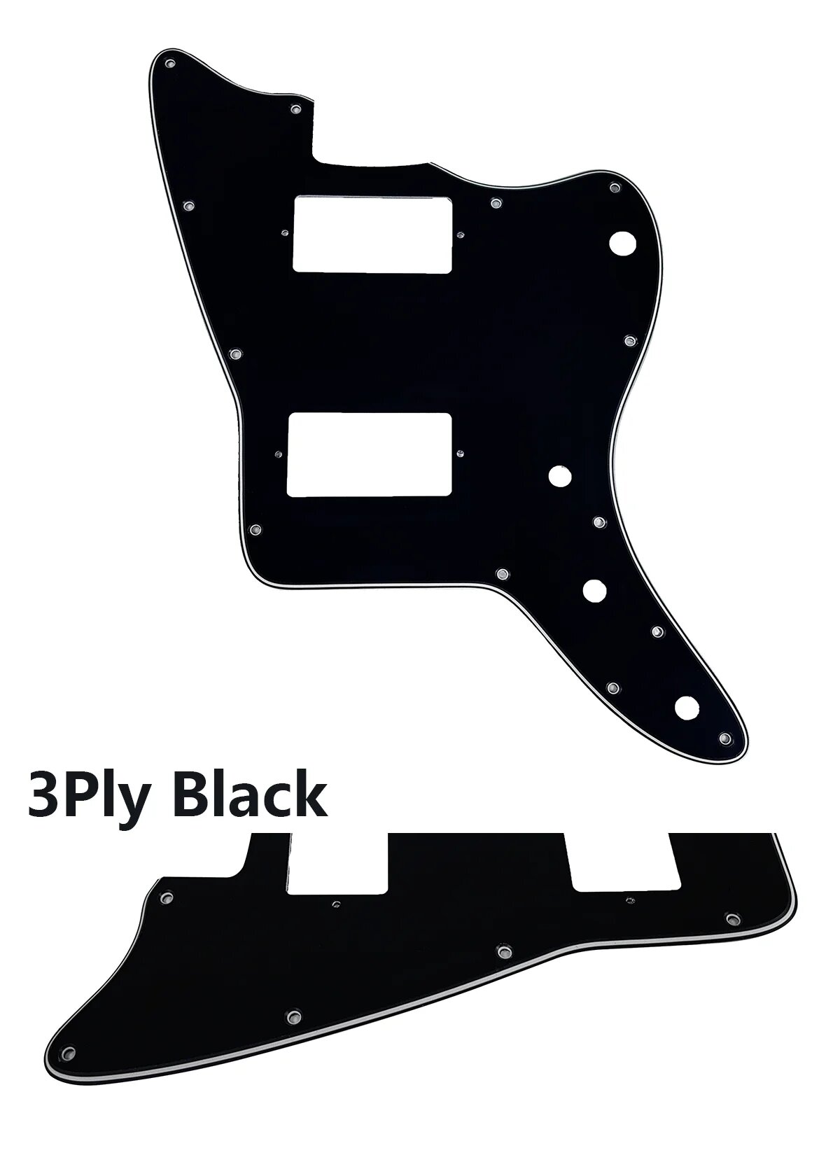 Защитная панель Pleroo для гитары Jazzmaster с хамбакером PAF 3Ply Black