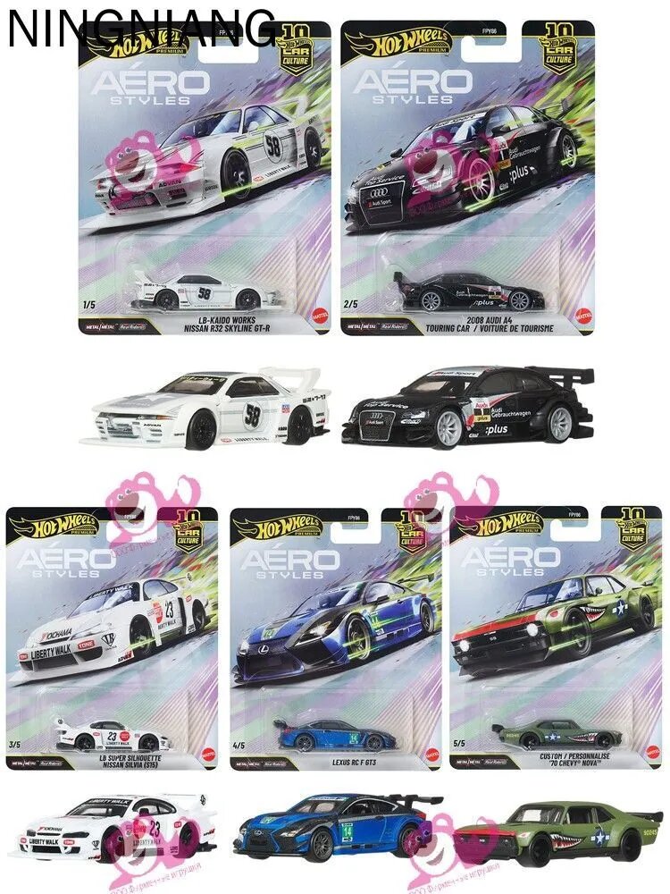 Машинка Mattel 2026 FPY86 - Aero Styles,5 шт. в комплекте