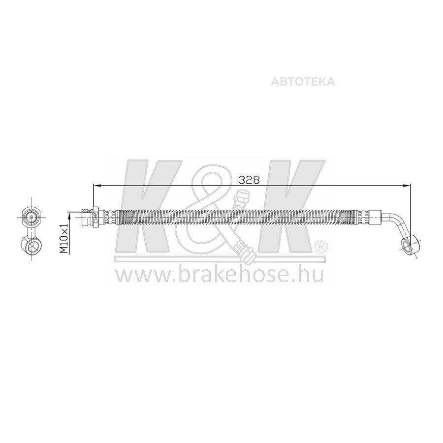 Шланг тормозной HYUNDAI H-1/STAREX 2.5TCi 00.01- K&K FT1471
