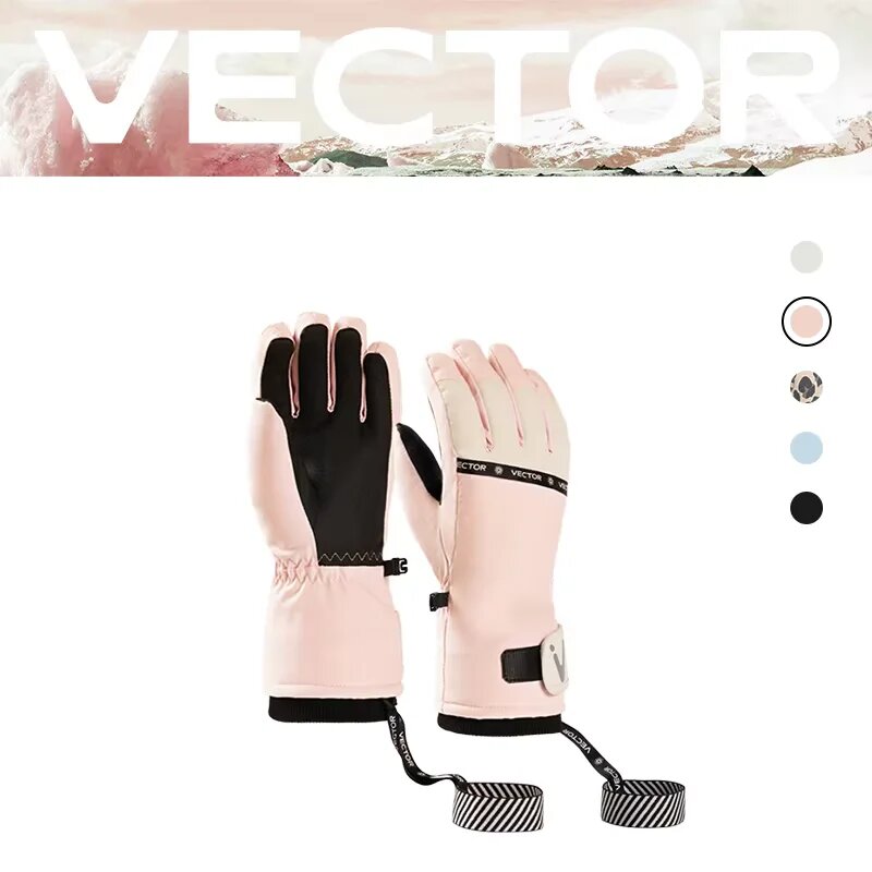 VECTOR MOTION зимние лыжные перчатки для сноуборда Золотой, M