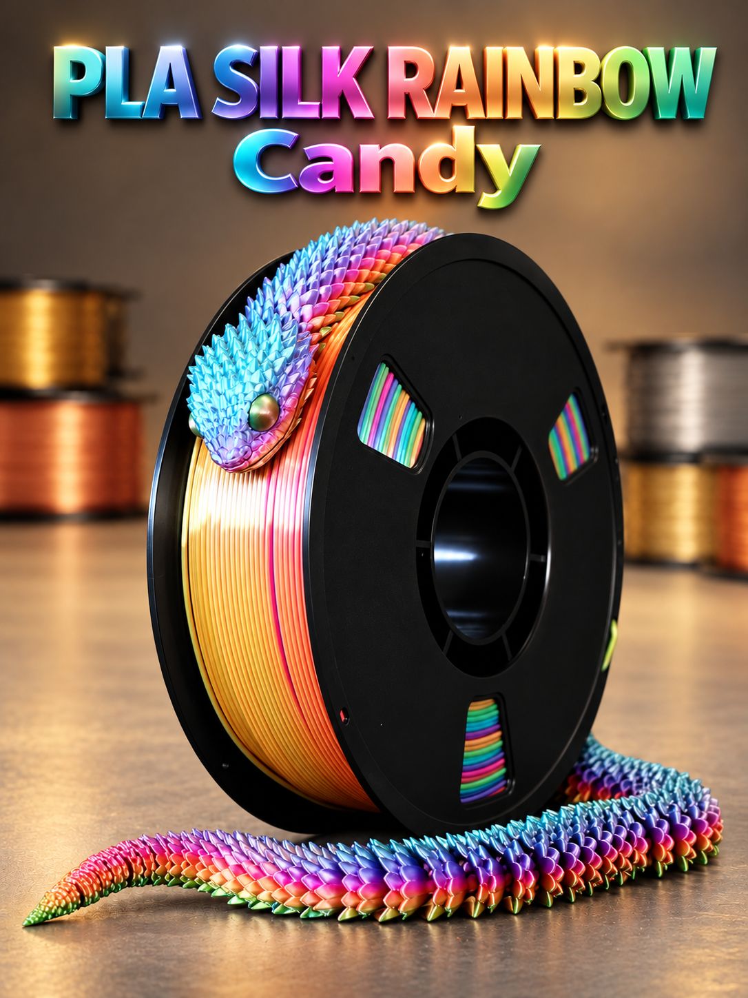 Пластик ThreeDprint PLA Silk Rainbow конфета (Candy) катушка нити 1.75 для печати на 3D принтере