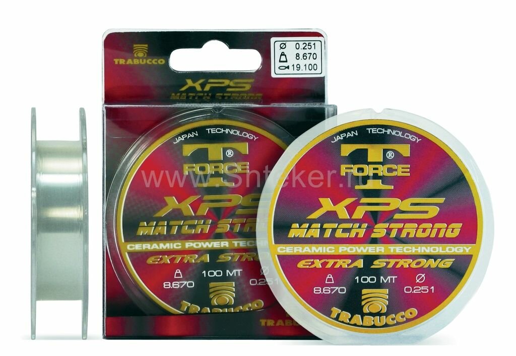 Леска монофильная TRABUCCO T-FORCE XPS MATCH EXTRA STRONG 100m 0,500mm 22.720kg прозрачная Dichroic