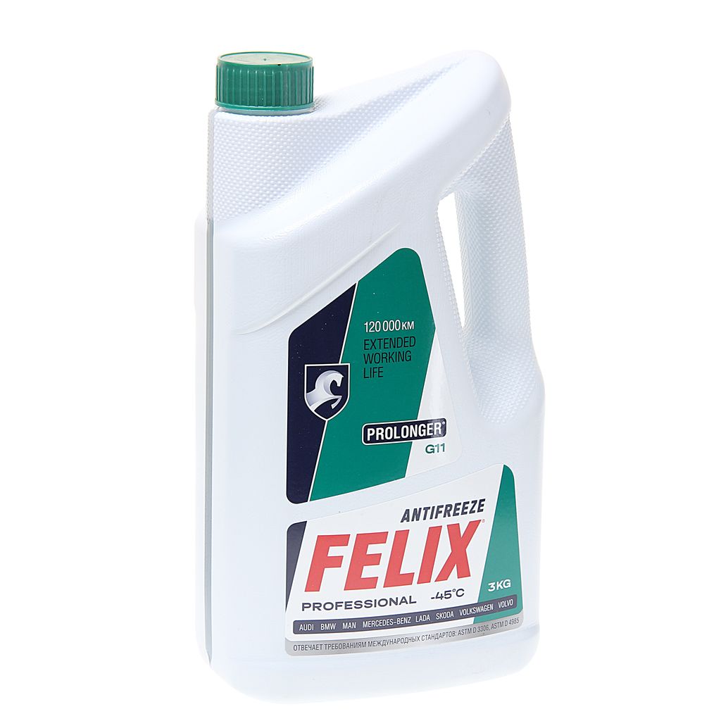 Антифриз зеленый -40C 3кг G11 Prolonger HOAT FELIX