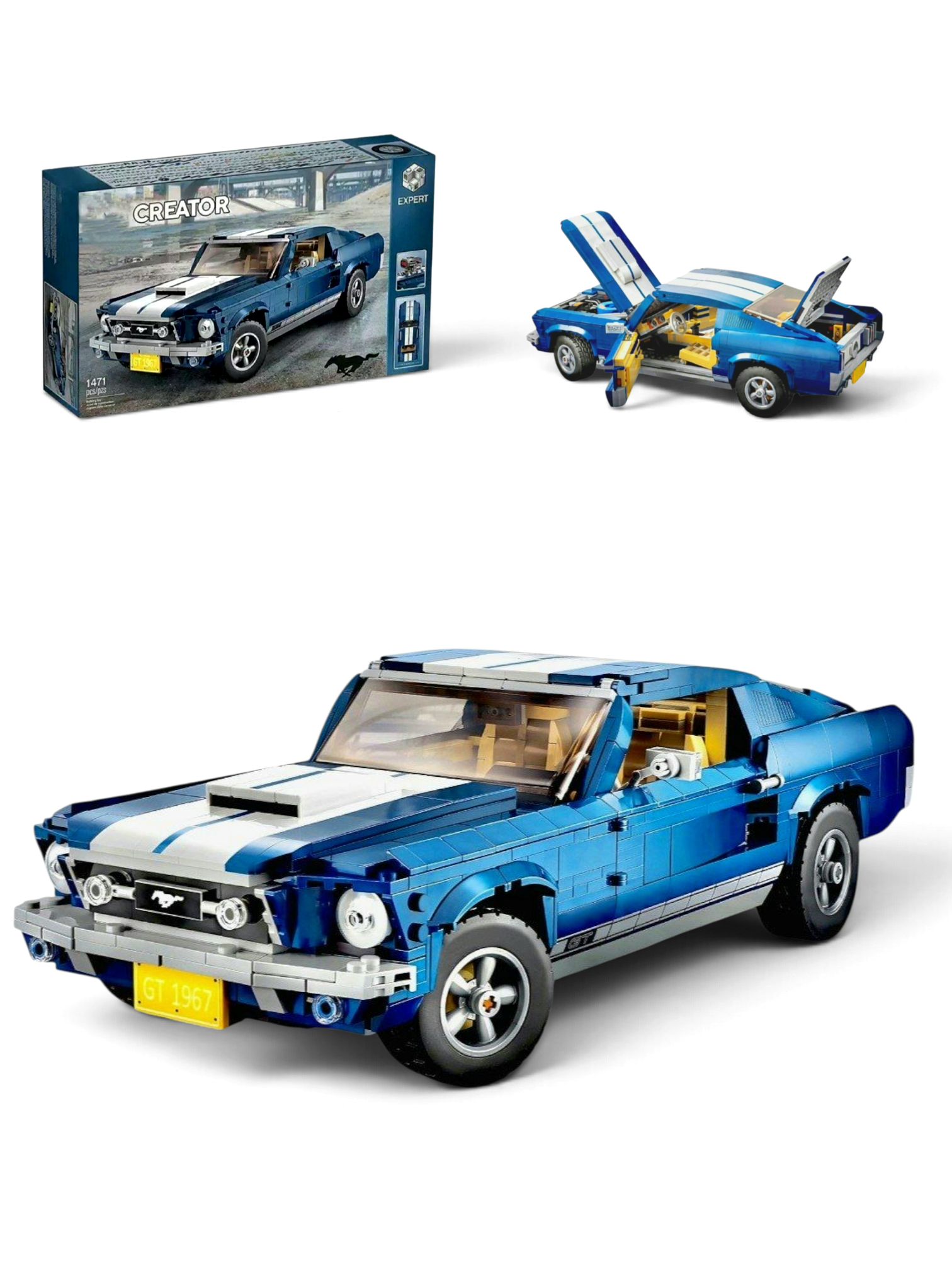 Конструктор Техник Форд Мустанг Шелби ГТ 500 Детали 1471 ( Forb Mustang Shelby GT 500 / пони-кар / подарок для мальчиков )