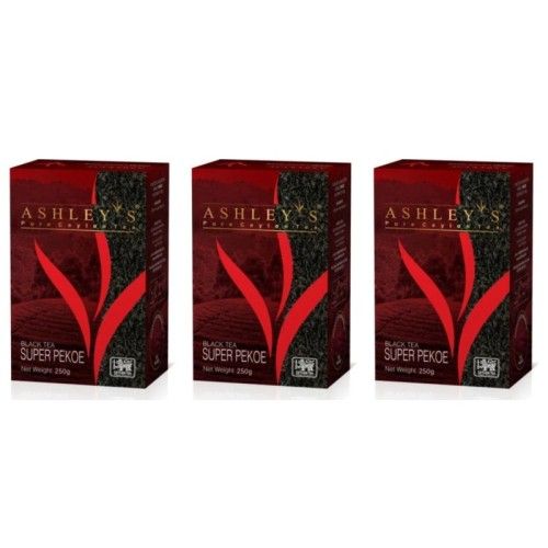 Ashley's Чай черный листовой Super Pekoe, 250г, 3шт