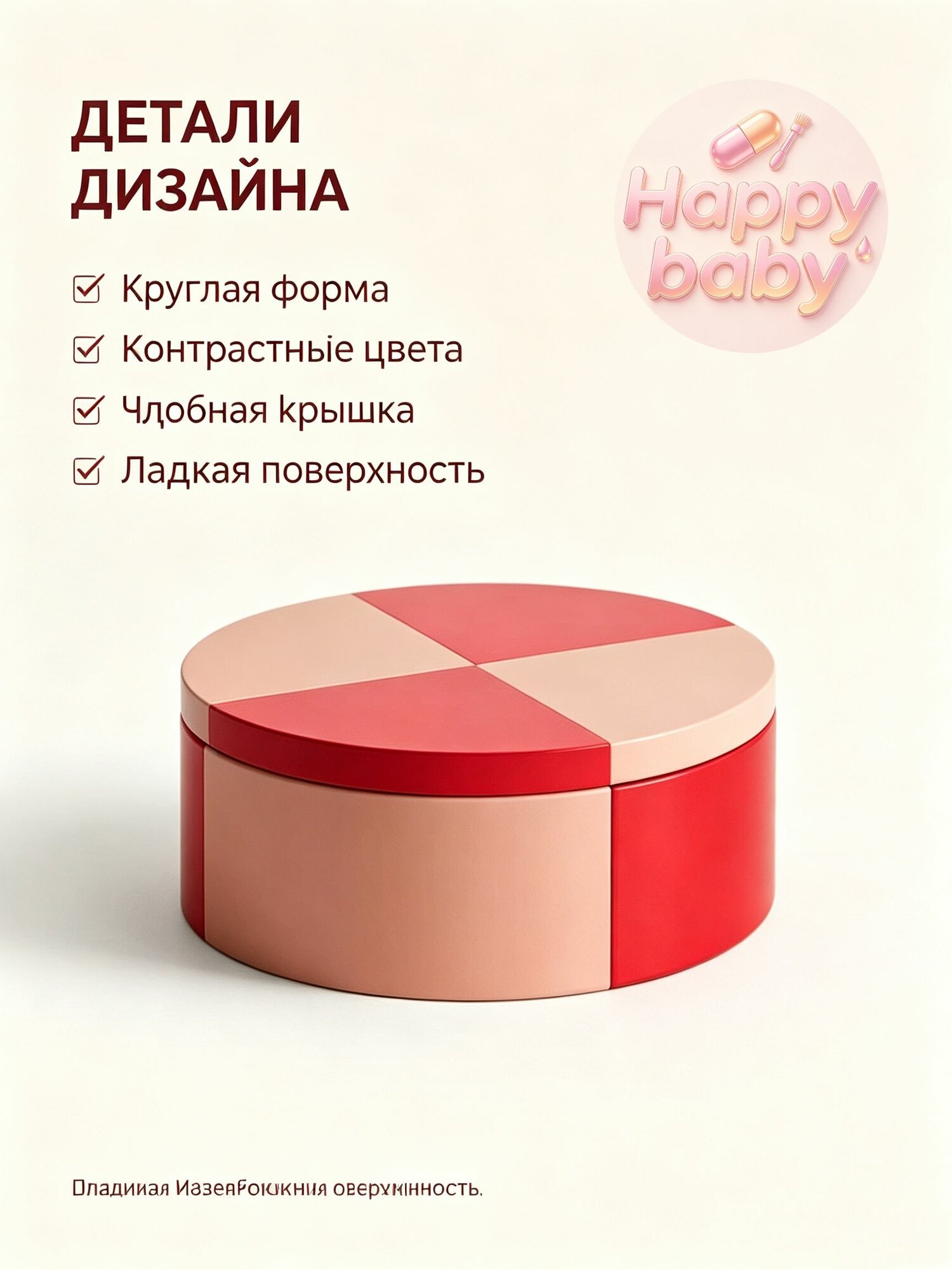 HAY Ящик для хранения длина 19.8 см, ширина 19.8 см, высота 7.3 см, 1 шт, луженая сталь, красный