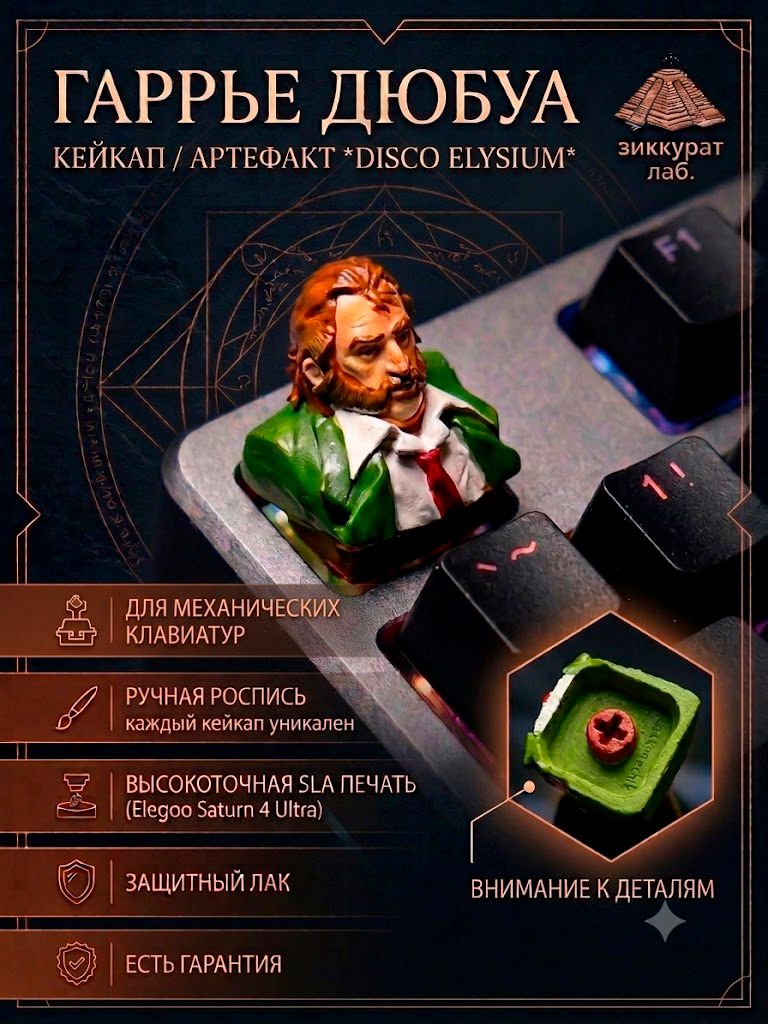 Кейкап для механической клавиатуры Гаррье Дюбуа из игры Диско Элизиум ручной работы, для кастомизации клавиш