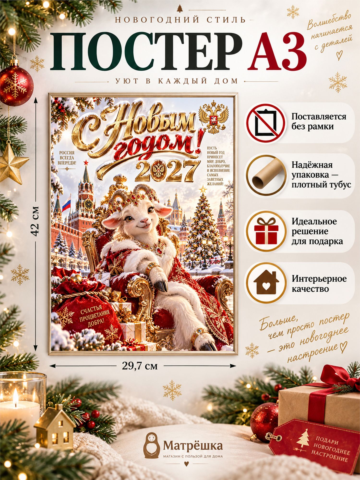 Постер новогодний " С новым годом" 2027