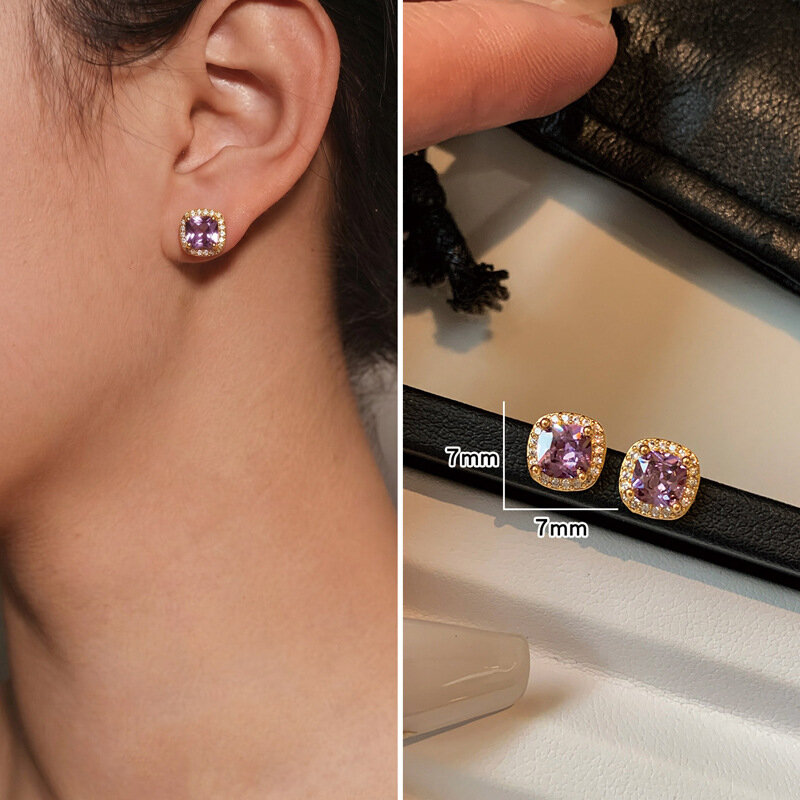 Серьги двусторонние, Swarovski Zirconia