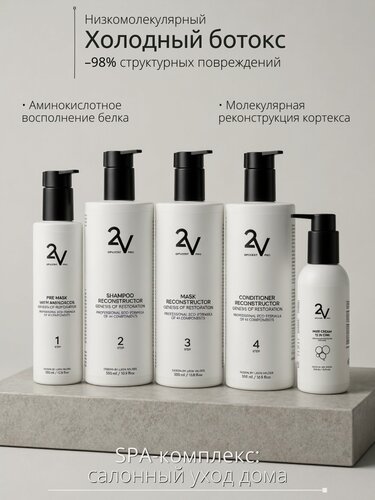 Изображение товара PRO-5: Профессиональный набор Холодный ботокс для восстановления повреждённых и окрашенных волос 1850 мл