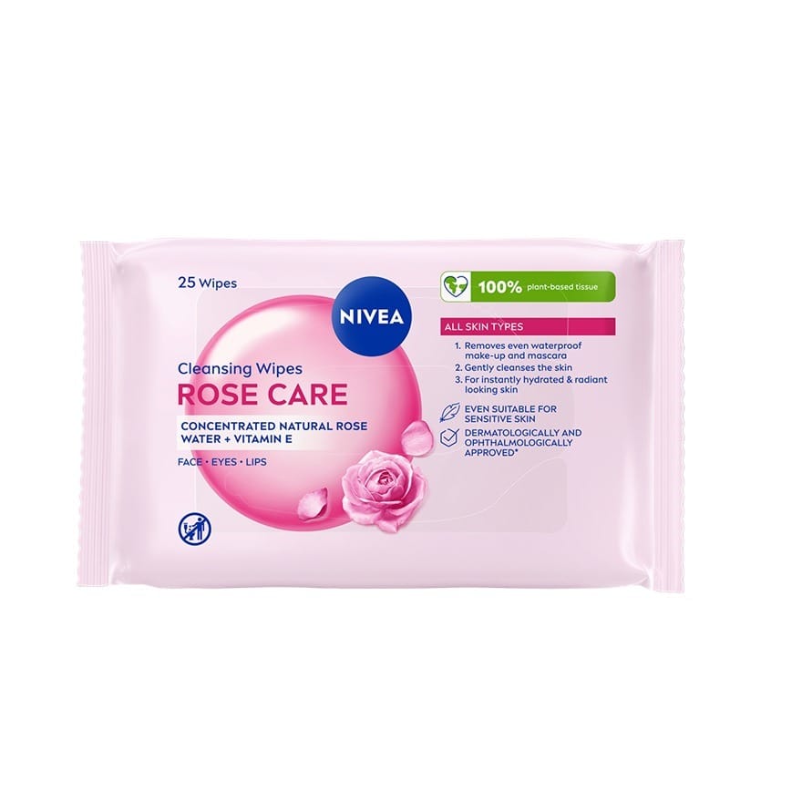 Средство для снятия макияжа Nivea Rose Care 3 в 1, 25 шт