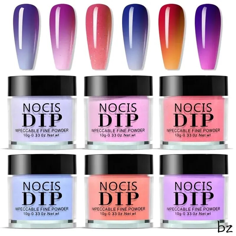 Гель-пудра для покрытия ногтей , малиновая, 6 шт, 60 г, Дип-пудра, DIP Powder