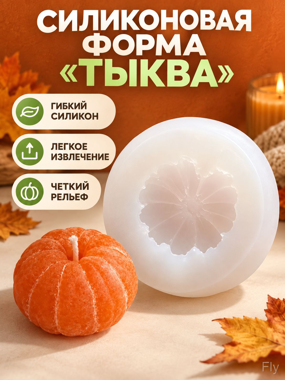 Силиконовая форма мини мандарин для свечей декора и шоколада