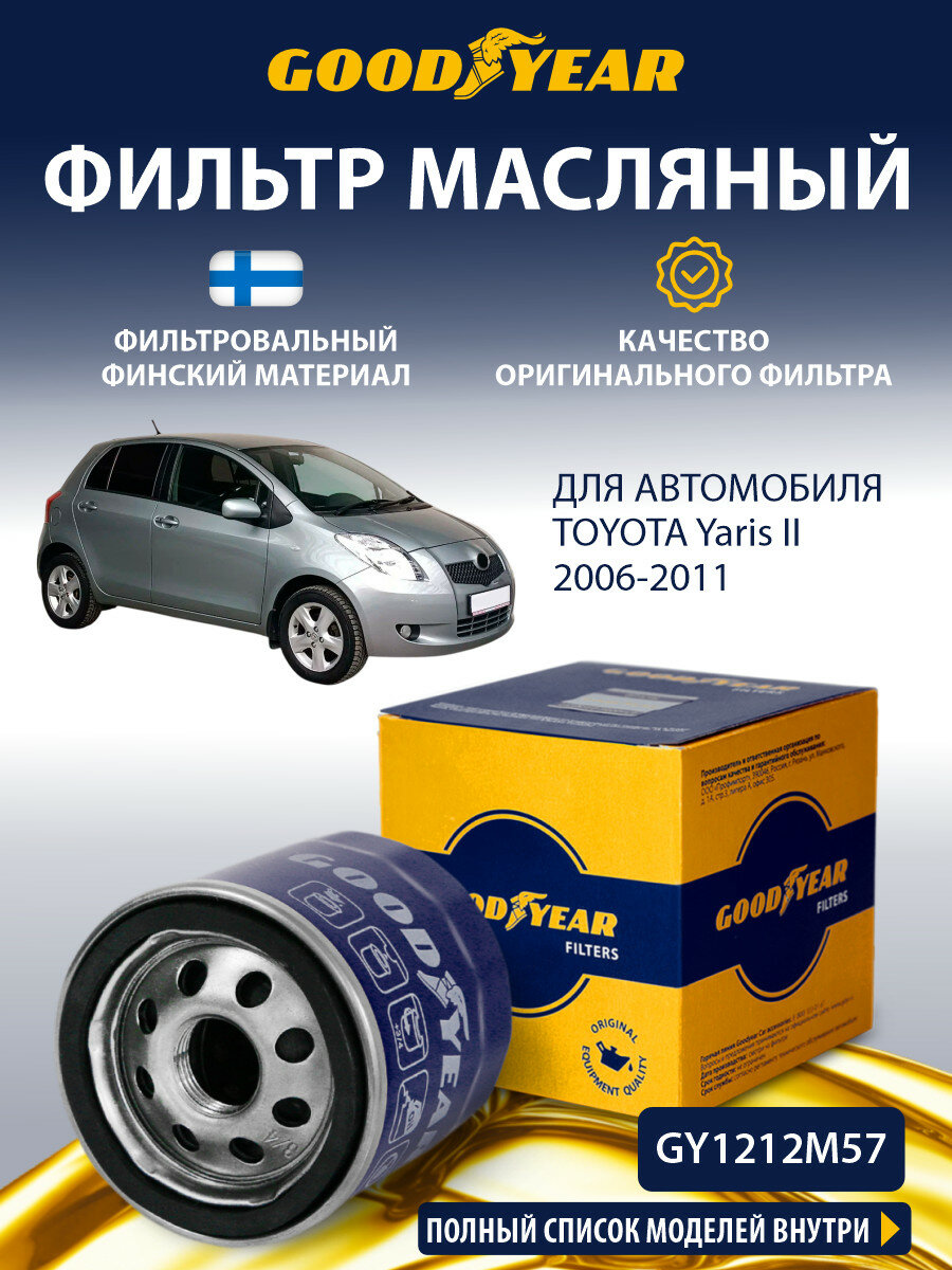Фильтр масляный TOYOTA Yaris 2 (Тойота Ярис 2 1.0 1.3) 2005-2012