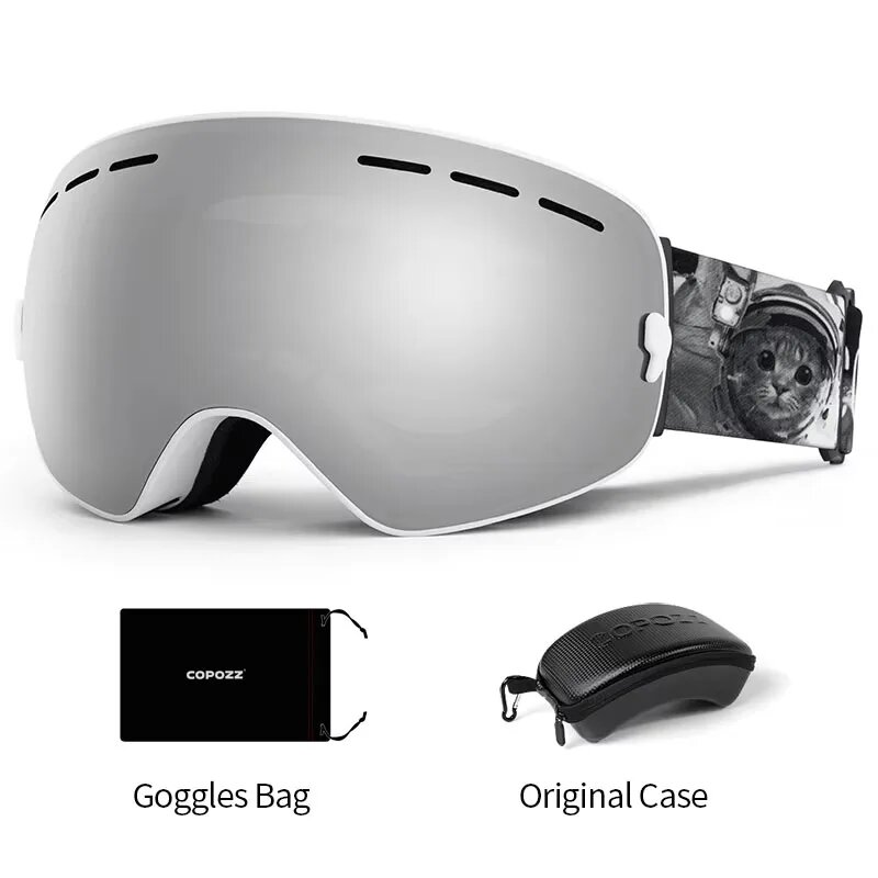 COPOZZ лыжные очки Белый cat silver Set