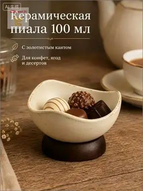 Креманка 10 см 100 мл керамика 1 шт цвет кремовый