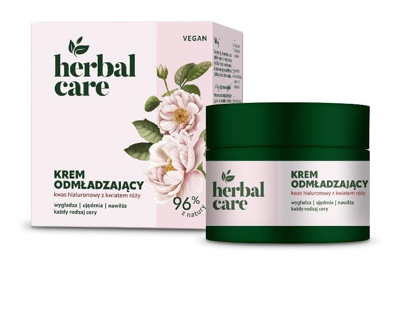 Крем для ухода за кожей Herbal Care Vegan омолаживающий на день и ночь с гиалуроновой кислотой и цветком розы, 50 мл