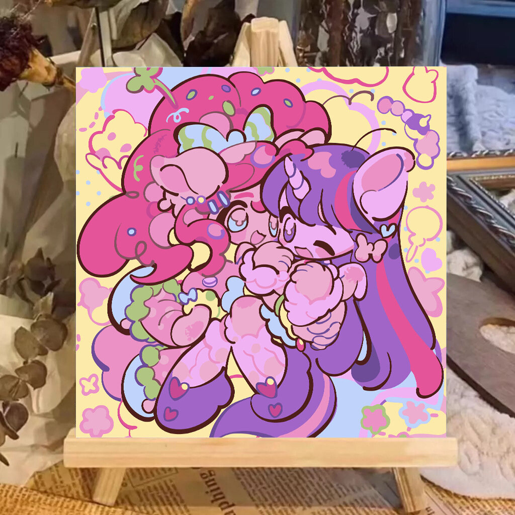 Картина по номерам My Little Pony, набор для детей, холст 20x20 см с акриловыми красками и кистями