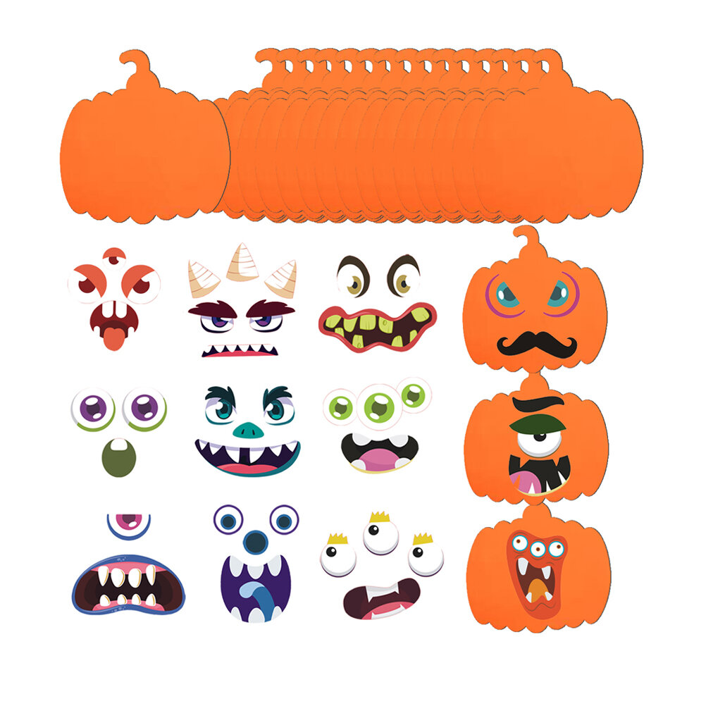 16 Листов Наклеек Для Детского Творчества Halloween Стикеров Различных Цветов 28x24cm