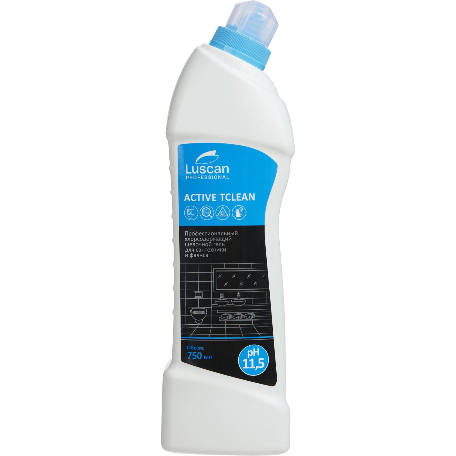 Luscan Professional Средство для сантехники чистящее Luscan Professional Active Тclean 0.75 л гель с хлором