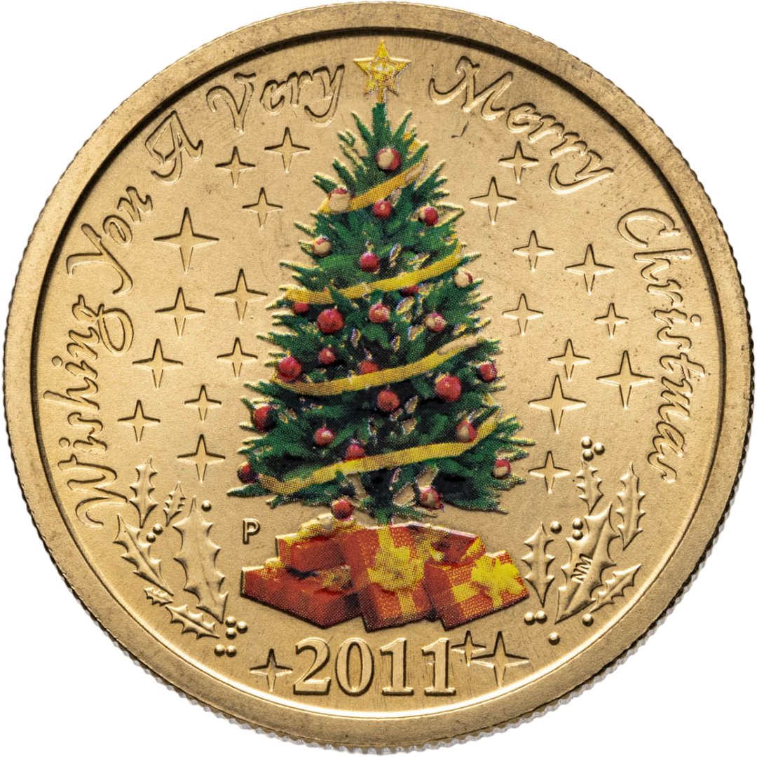 Австралия 1 доллар 2011 "Счастливого Рождества", Бронза, в сохранности UNC