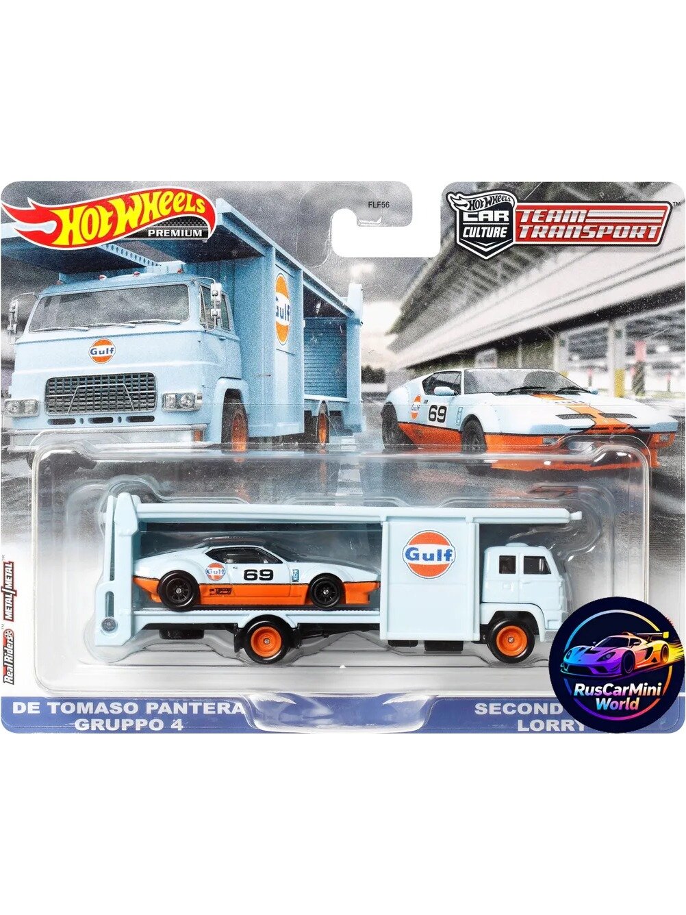 Машинка Hot Wheels Team Transport FLF56: De Tomaso Pantera Gruppo 4 & Second Story Lorry