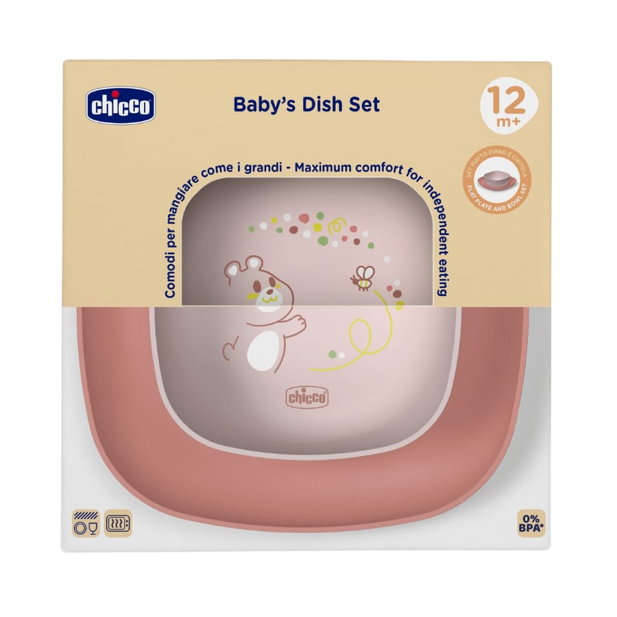 Миска Chicco набор 2 тарелки, оранжевый